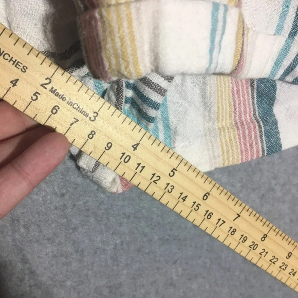 Womens Per Se Shorts Colorful Striped Linen Lagenlook Summer Boho Beachy Pastel - Picture 3 of 7